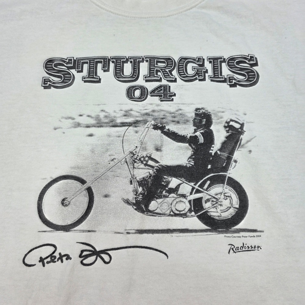 Sturgis 2004 Peter Fonda Captain America Chopper Bike Shirt Easy Rider XL Gildan